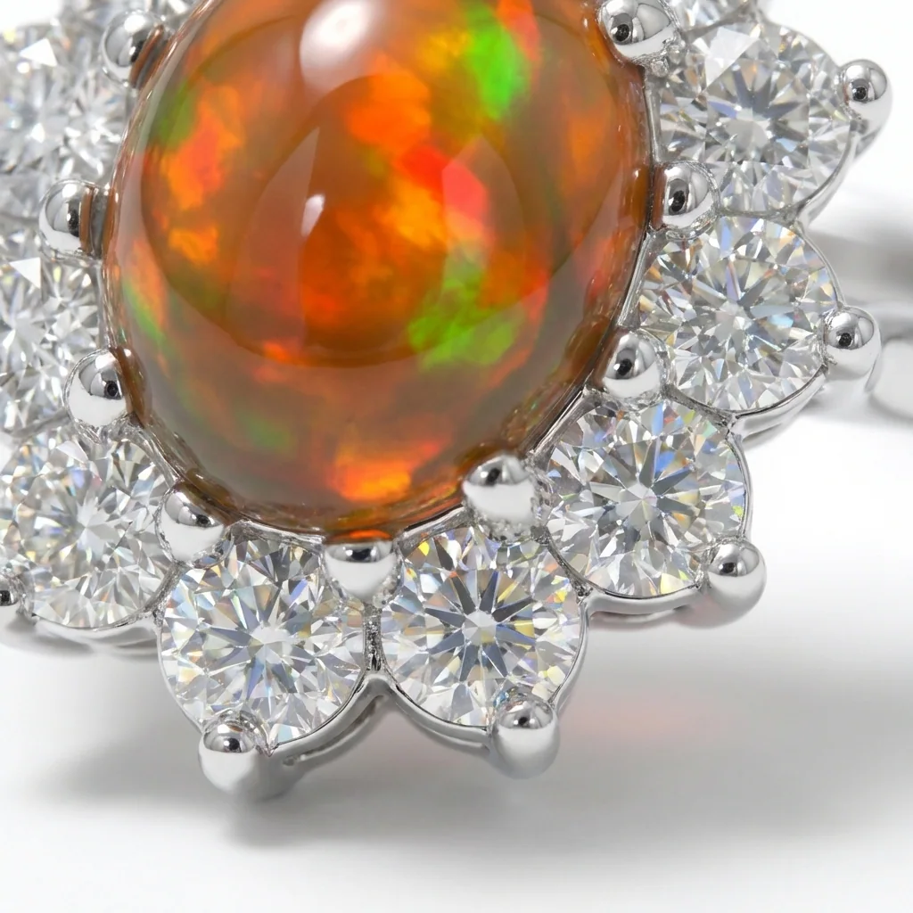 Alba Black Opal Ring, view 4 — House of Mina