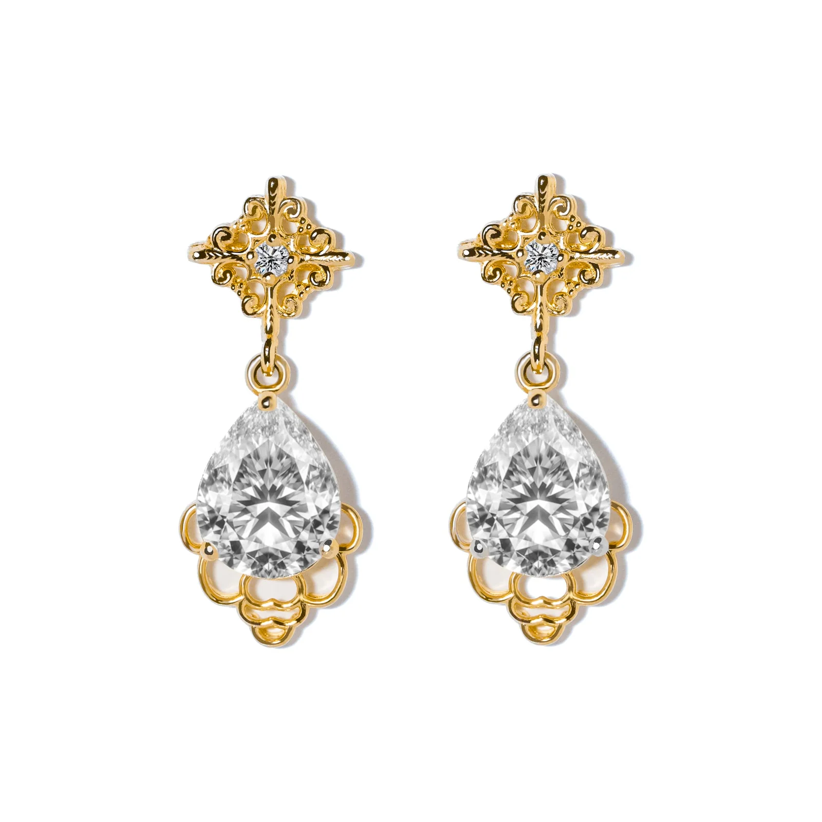 Amara Teardrop Earrings, view 1 — House of Mina