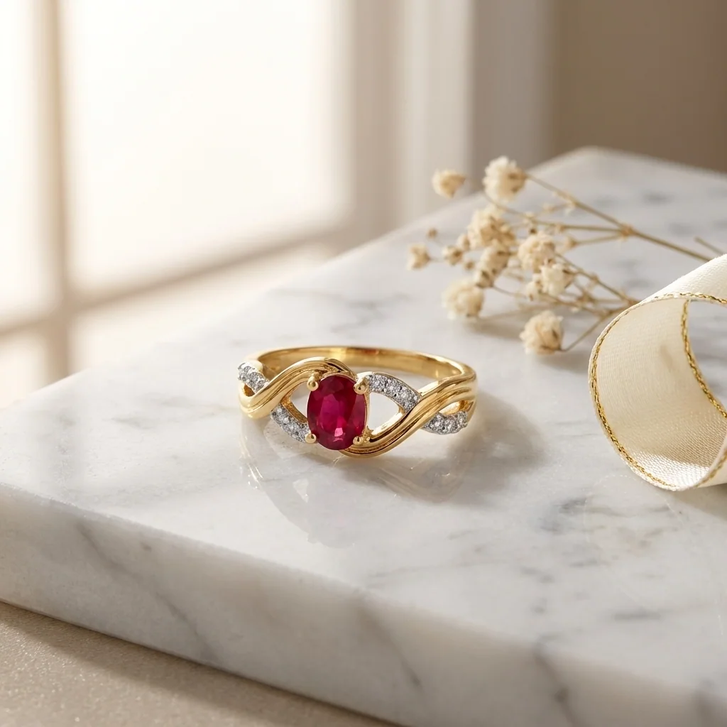 Aurelie Infinity Twist Ring, view 8 — House of Mina