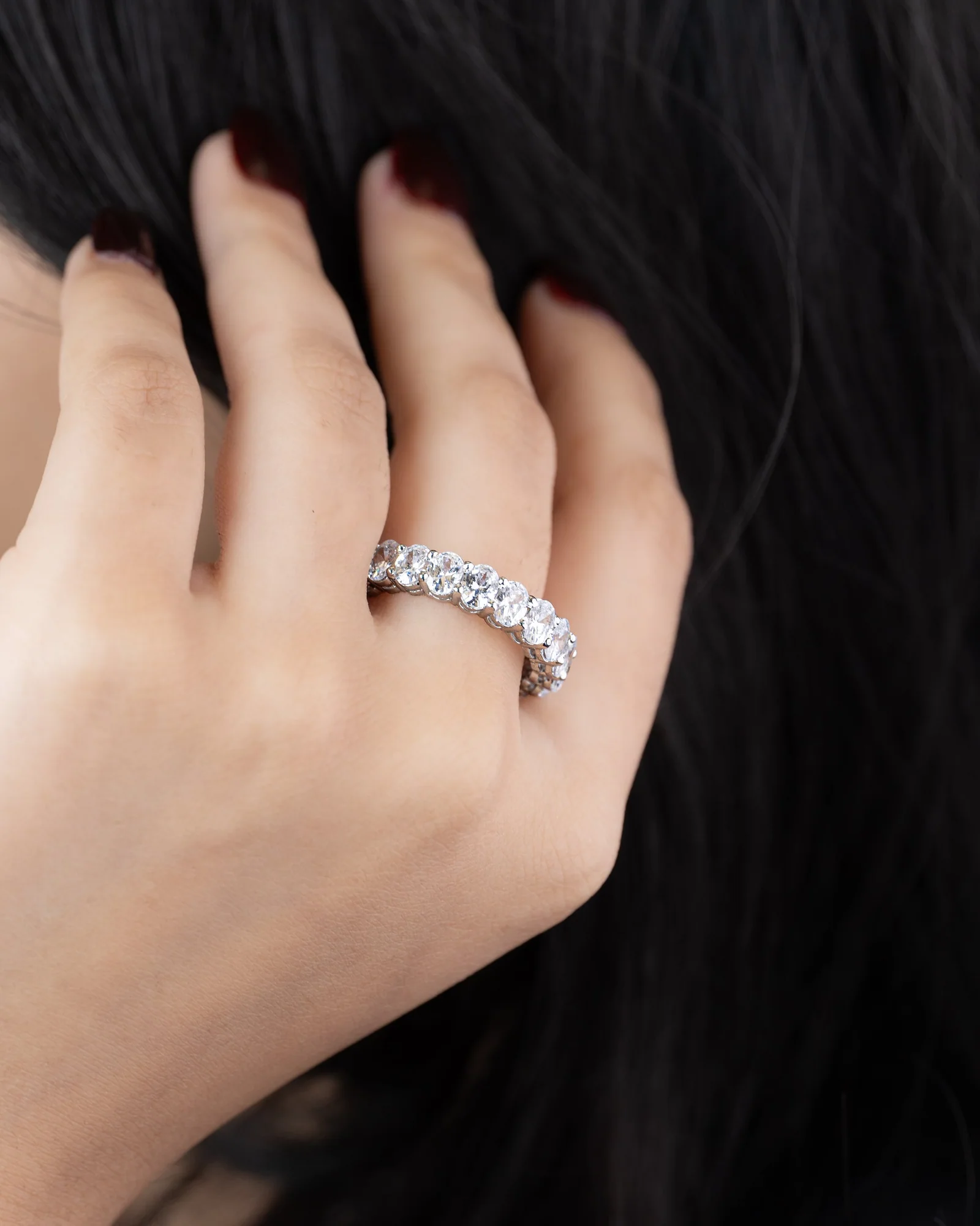 Aurora Eternity Band, view 2 — House of Mina