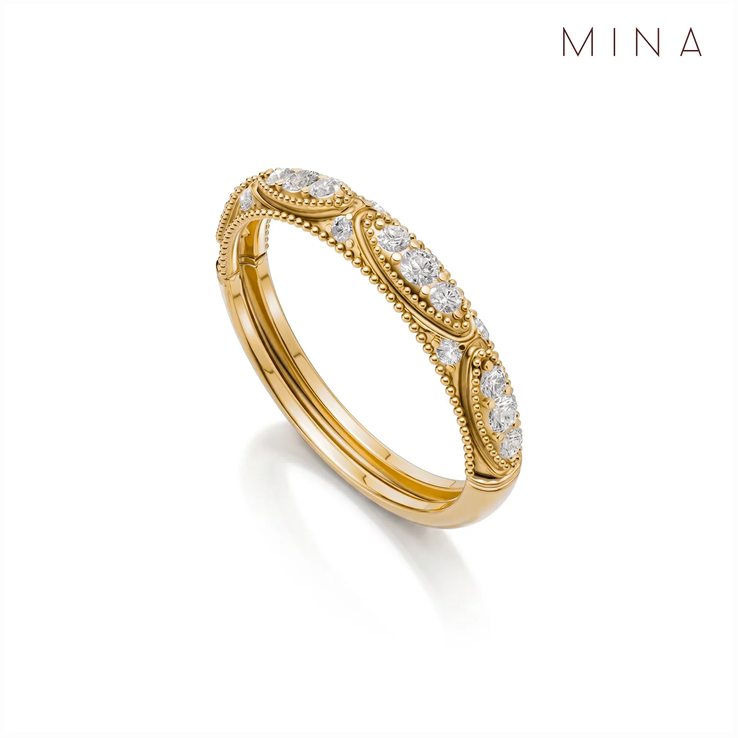 Beaded Milgrain Ring, view 1 — House of Mina