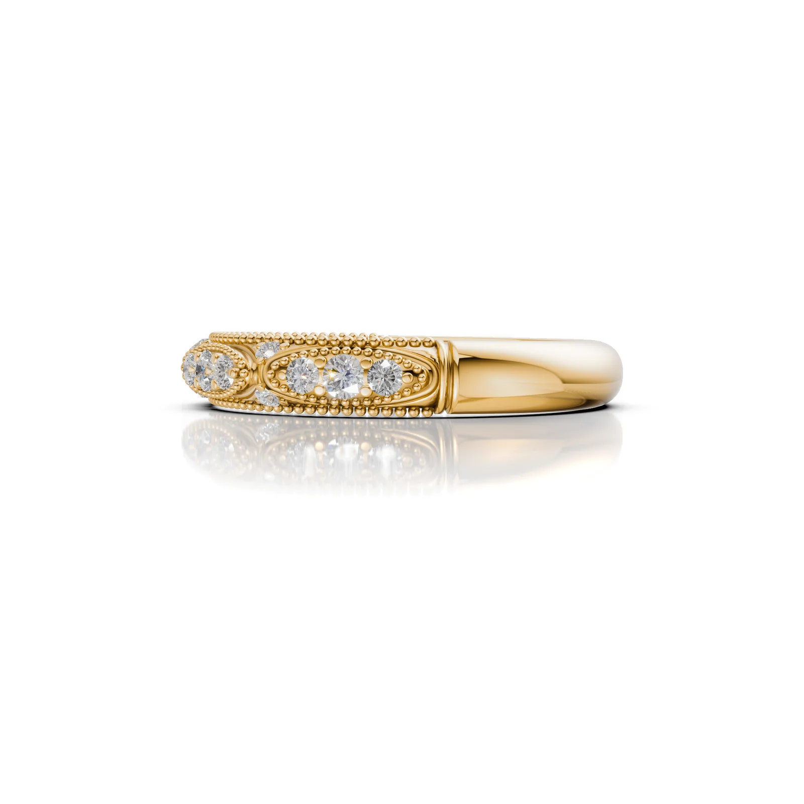 Beaded Milgrain Ring, view 3 — House of Mina
