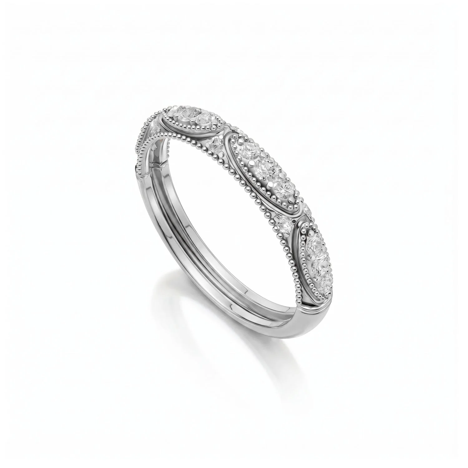 Beaded Milgrain Ring, view 4 — House of Mina