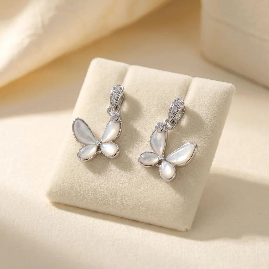 Bianca Butterfly Drop Earrings, view 1 — House of Mina