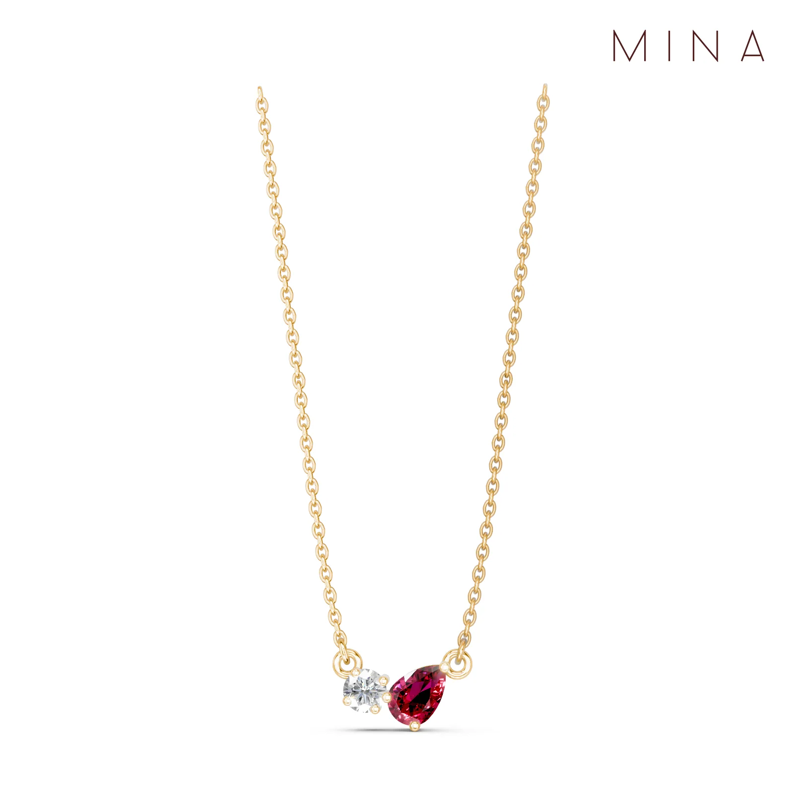 Birthstone Duo Pendant, view 4 — House of Mina