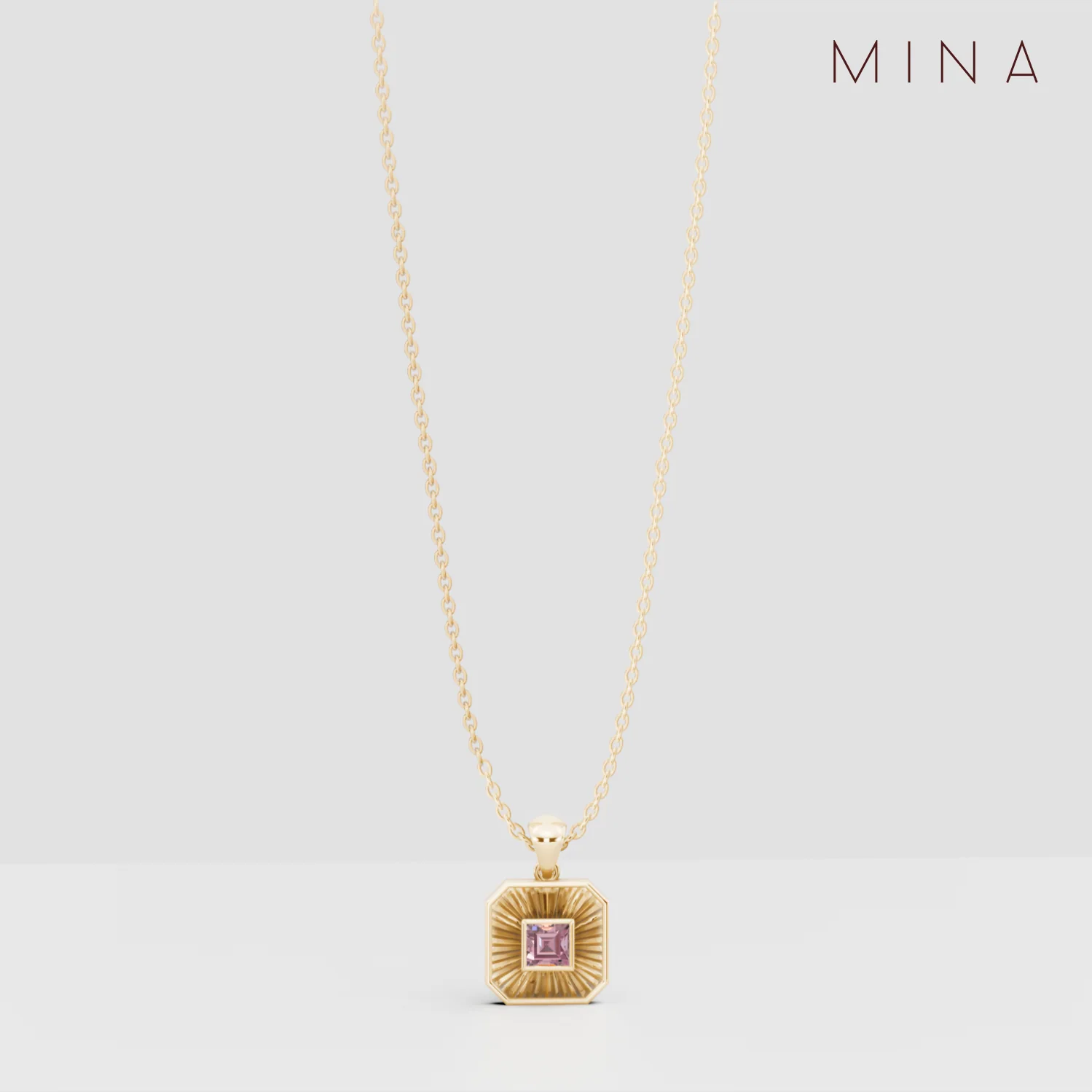 Birthstone Ray Pendant, view 5 — House of Mina