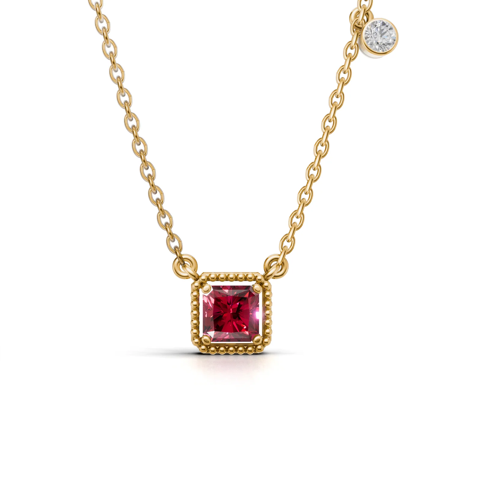 Birthstone Square Charm Pendant, view 1 — House of Mina