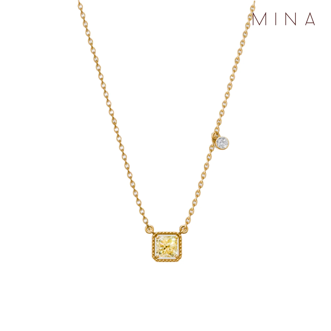 Birthstone Square Charm Pendant, view 13 — House of Mina