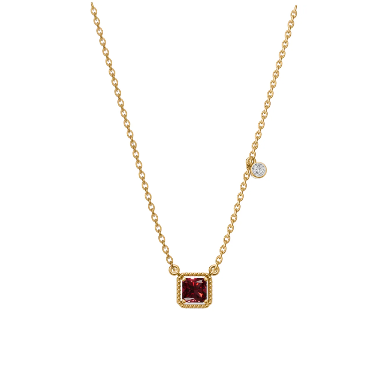 Birthstone Square Charm Pendant, view 5 — House of Mina