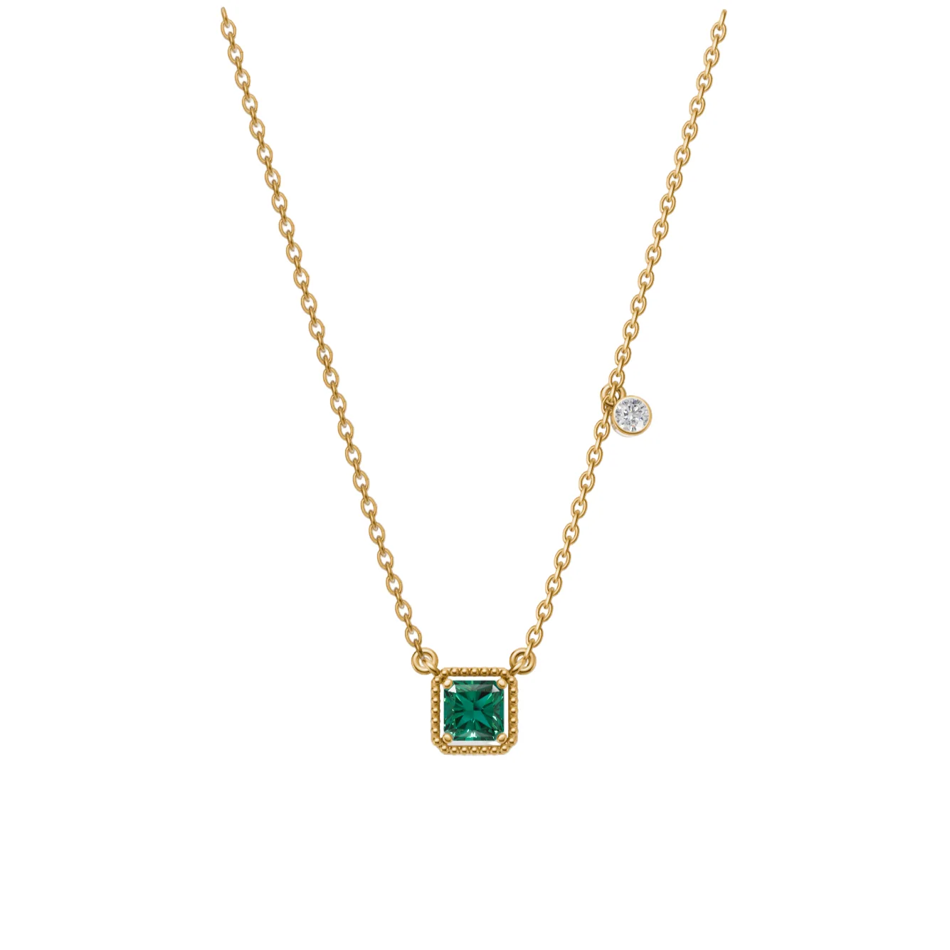Birthstone Square Charm Pendant, view 6 — House of Mina