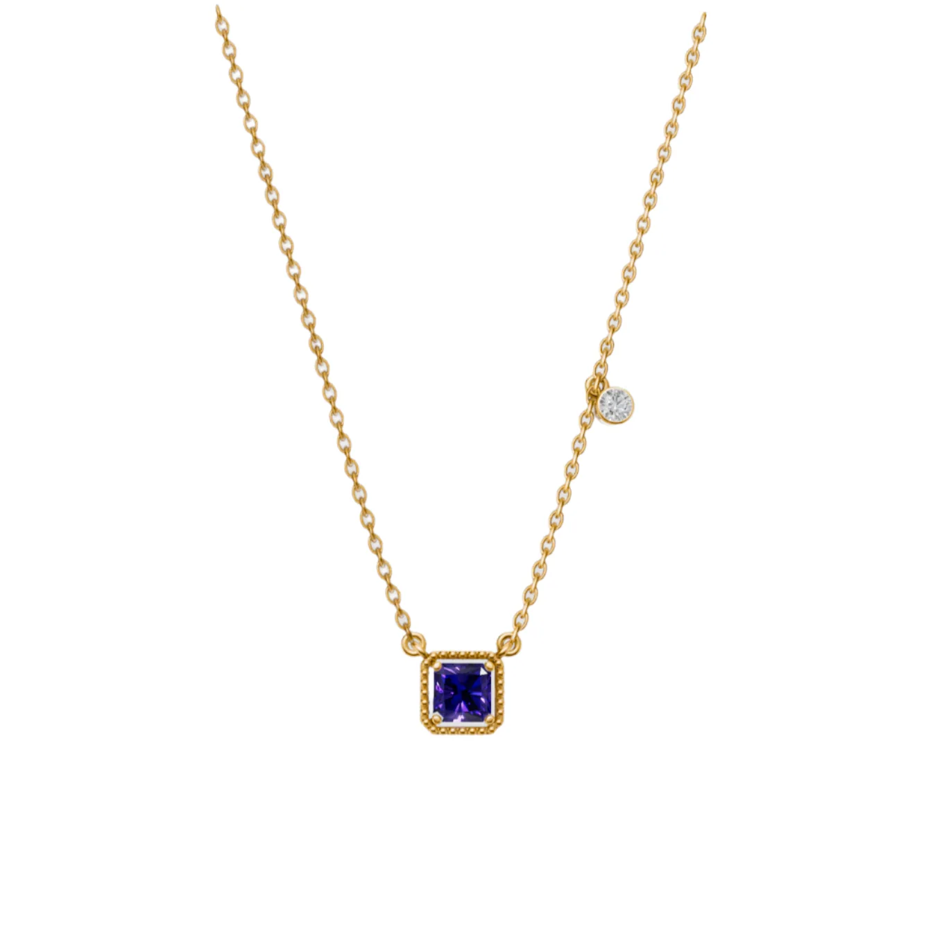 Birthstone Square Charm Pendant, view 8 — House of Mina