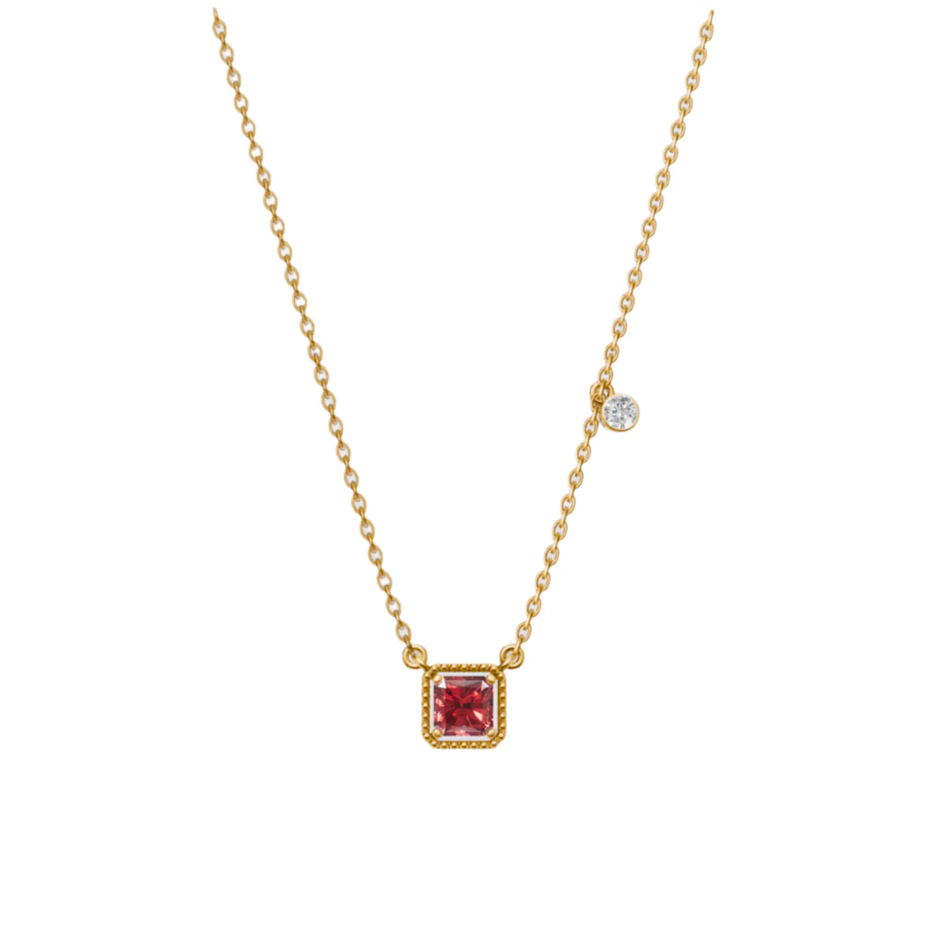 Birthstone Square Charm Pendant, view 9 — House of Mina