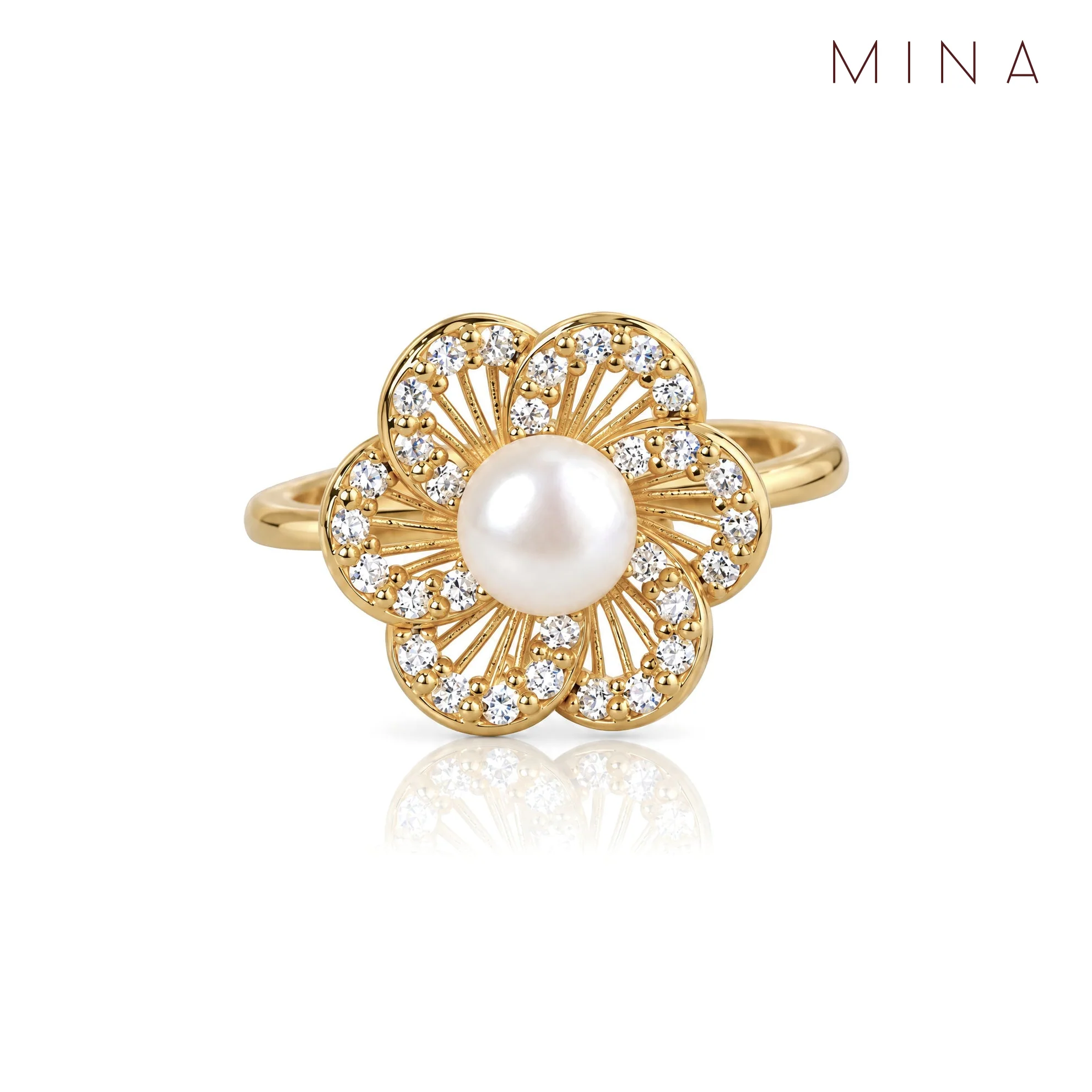 Blossom Pearl Ring, view 1 — House of Mina