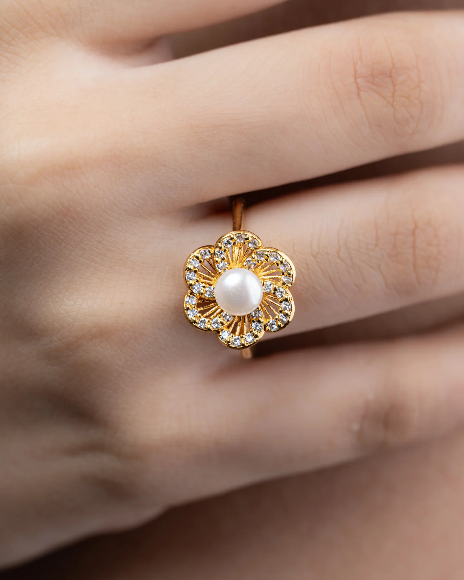 Blossom Pearl Ring, view 2 — House of Mina