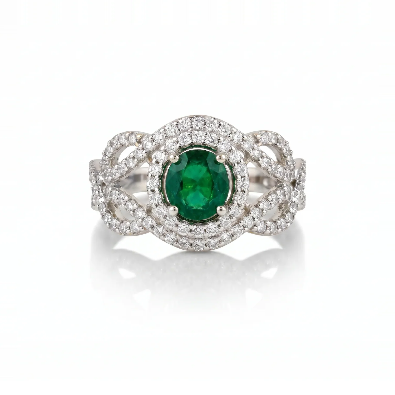 Oval Woven Halo Ring