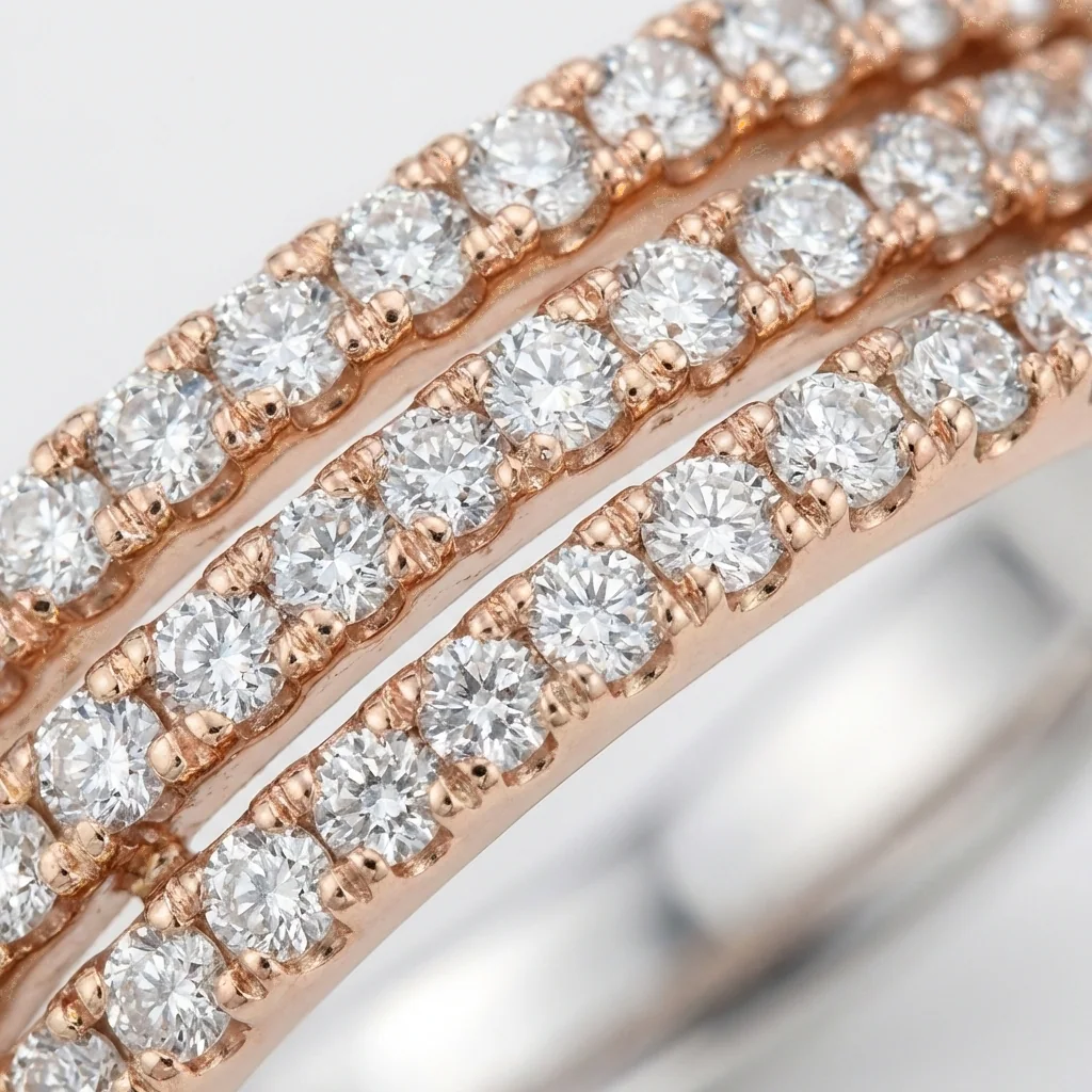 Camille Triple-Row Pavé Band, view 3 — House of Mina