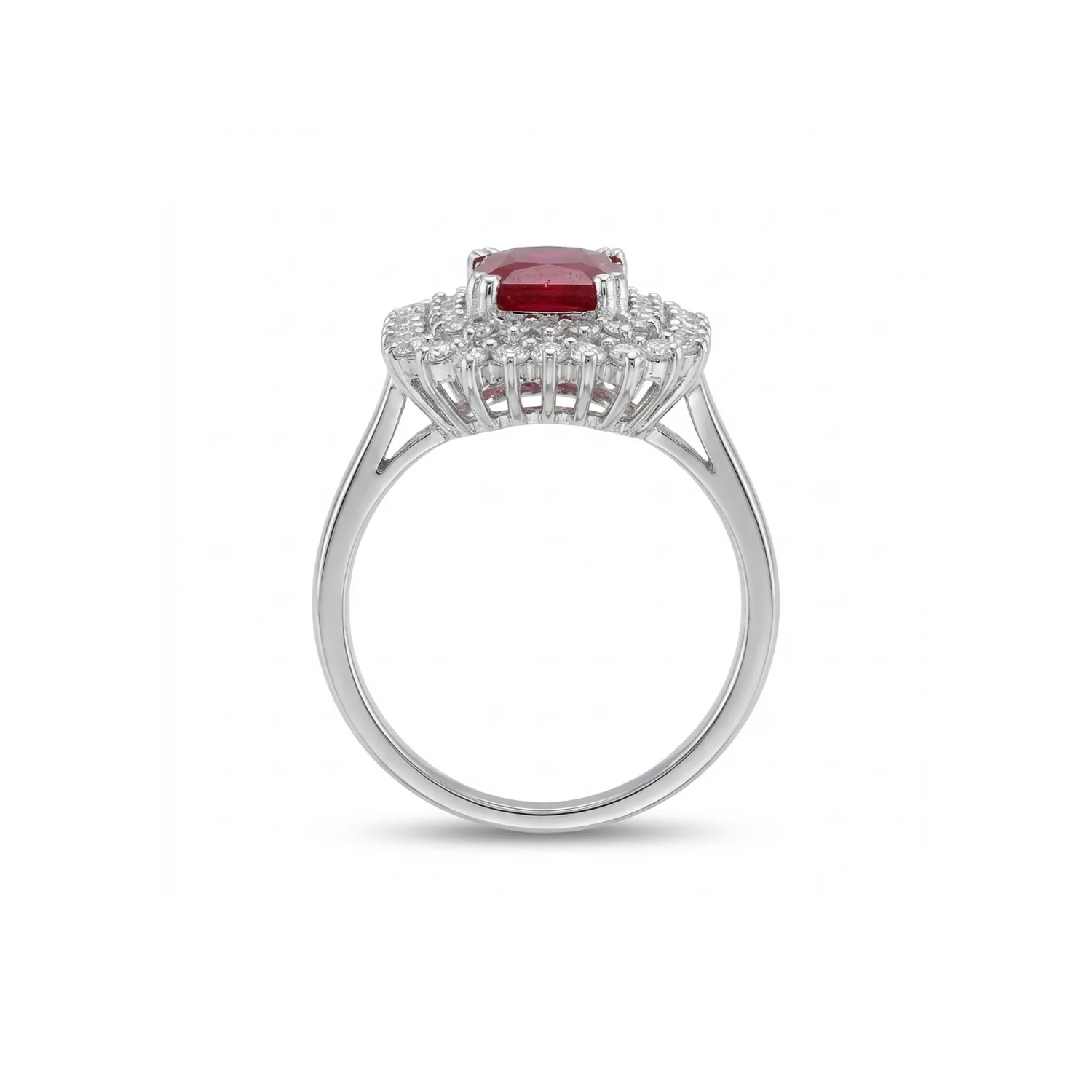 Carmine Halo Ring, view 3 — House of Mina
