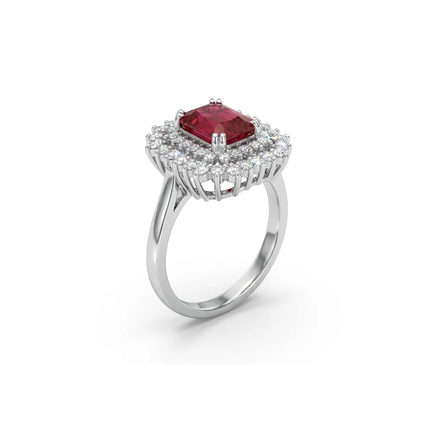 Carmine Halo Ring, view 5 — House of Mina