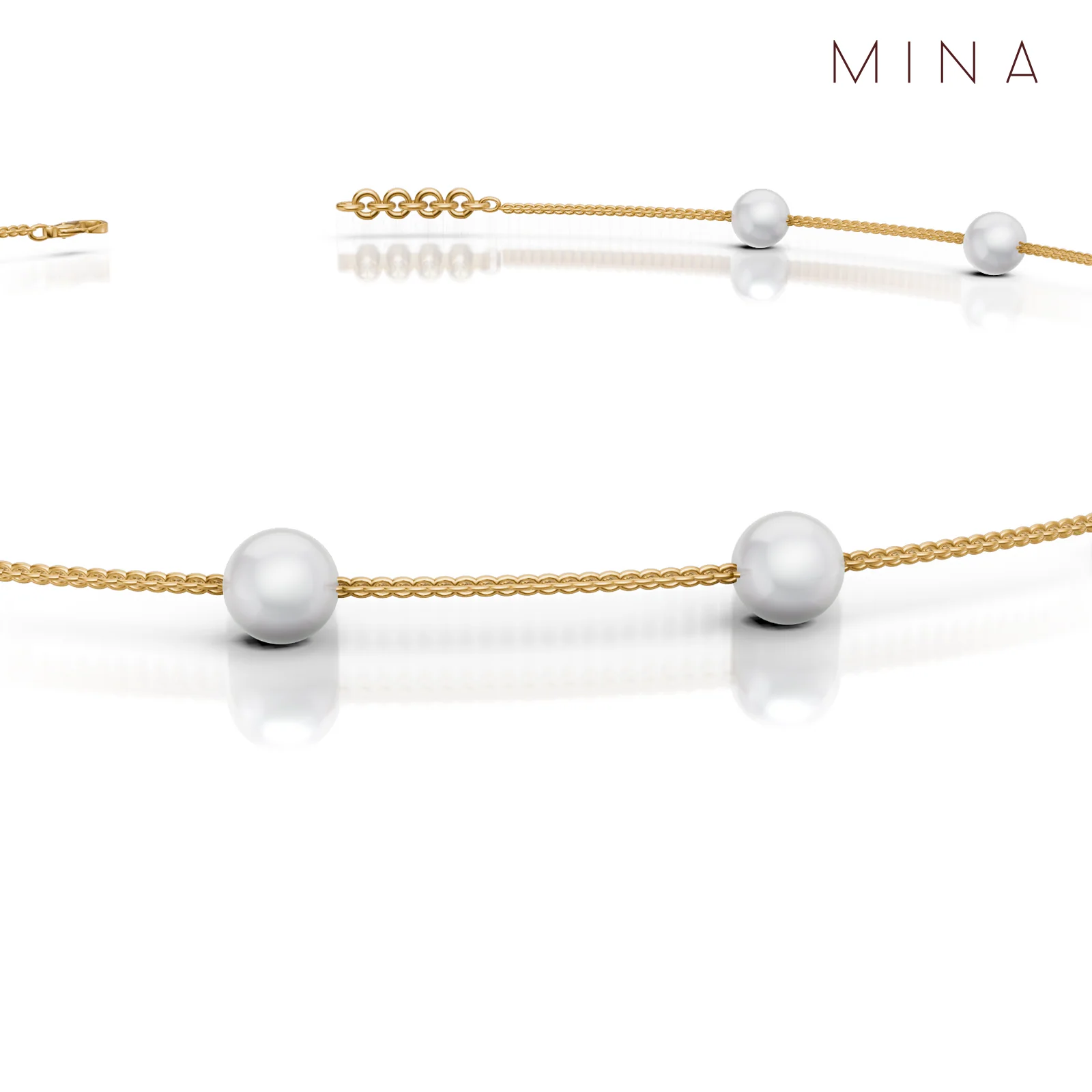 Chain Pearl Choker, view 3 — House of Mina