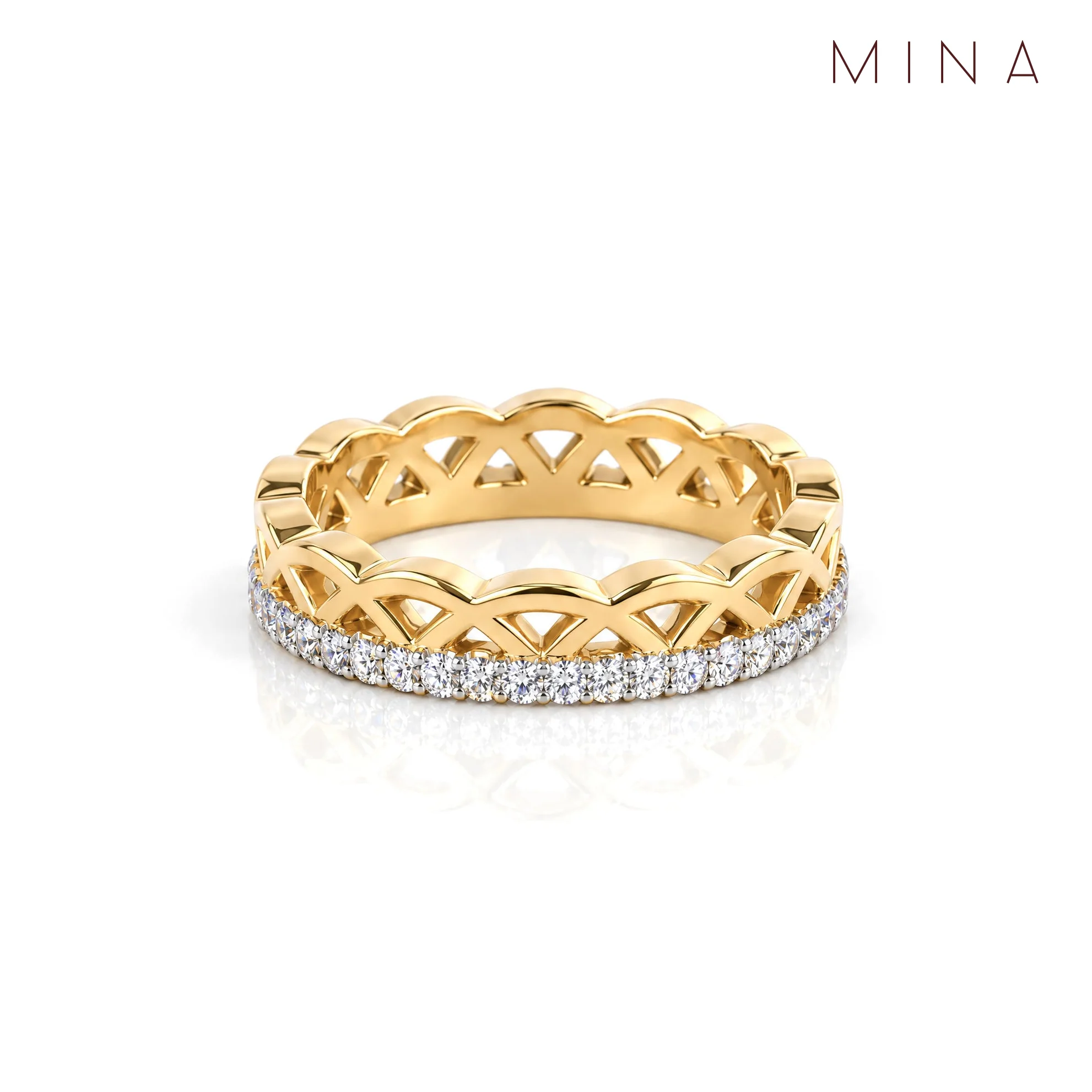 Coronet Pave Band, view 1 — House of Mina