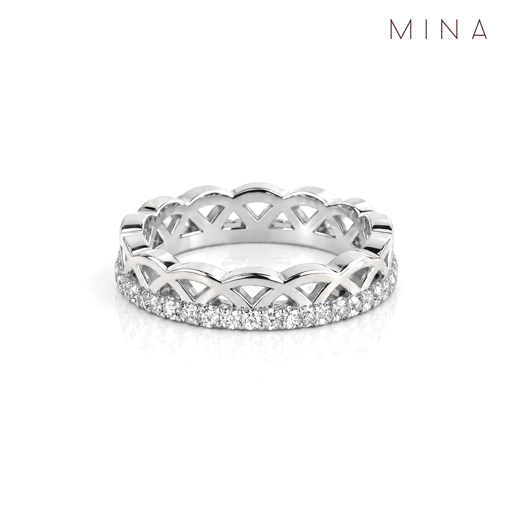 Coronet Pave Band, view 4 — House of Mina