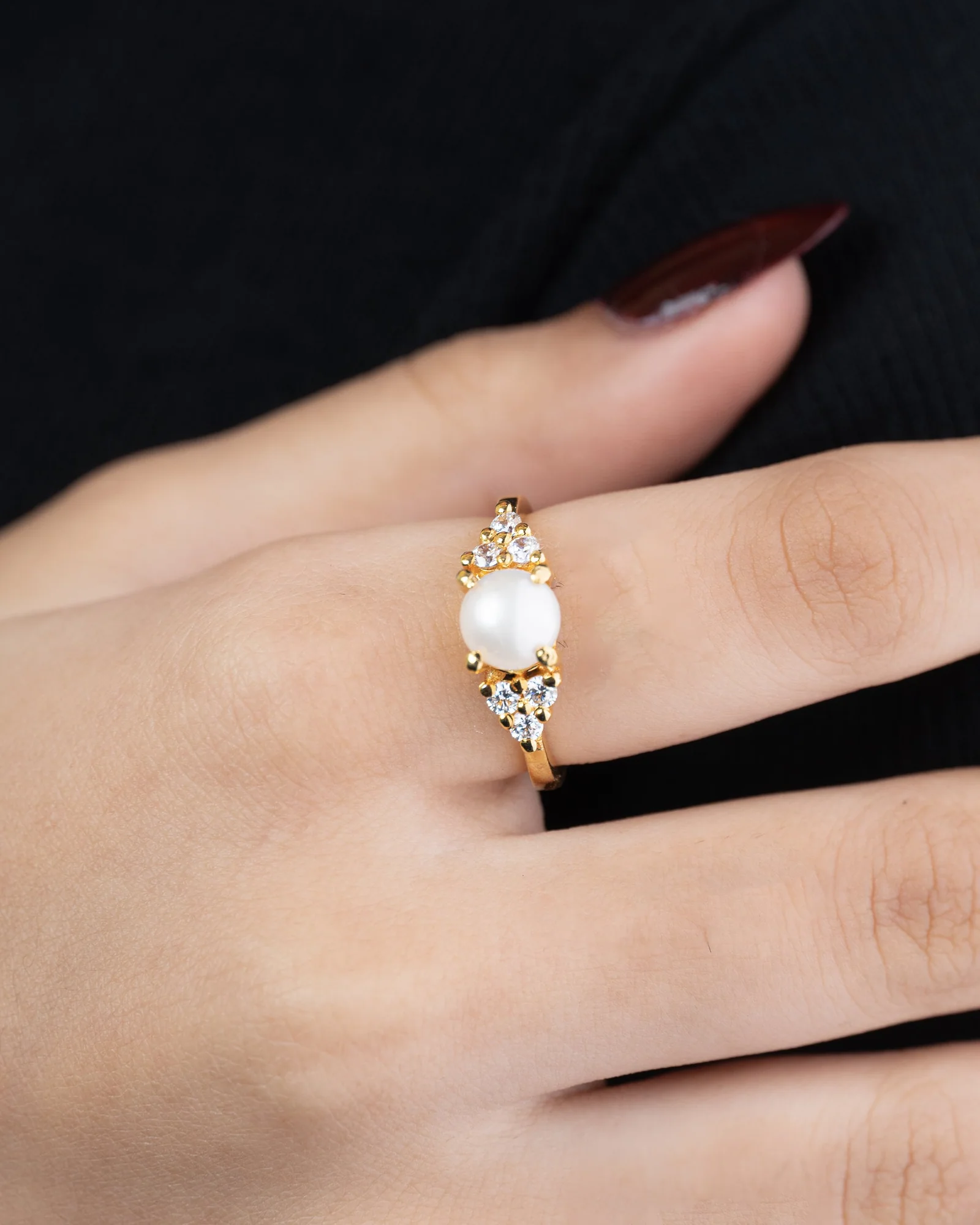 Cosette Pearl Ring, view 2 — House of Mina