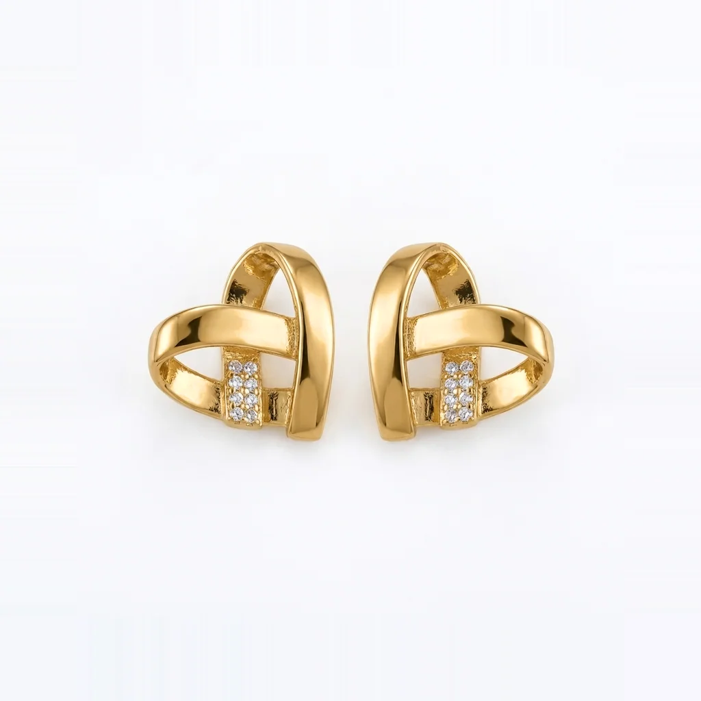 Cross-Heart Studs, view 3 — House of Mina