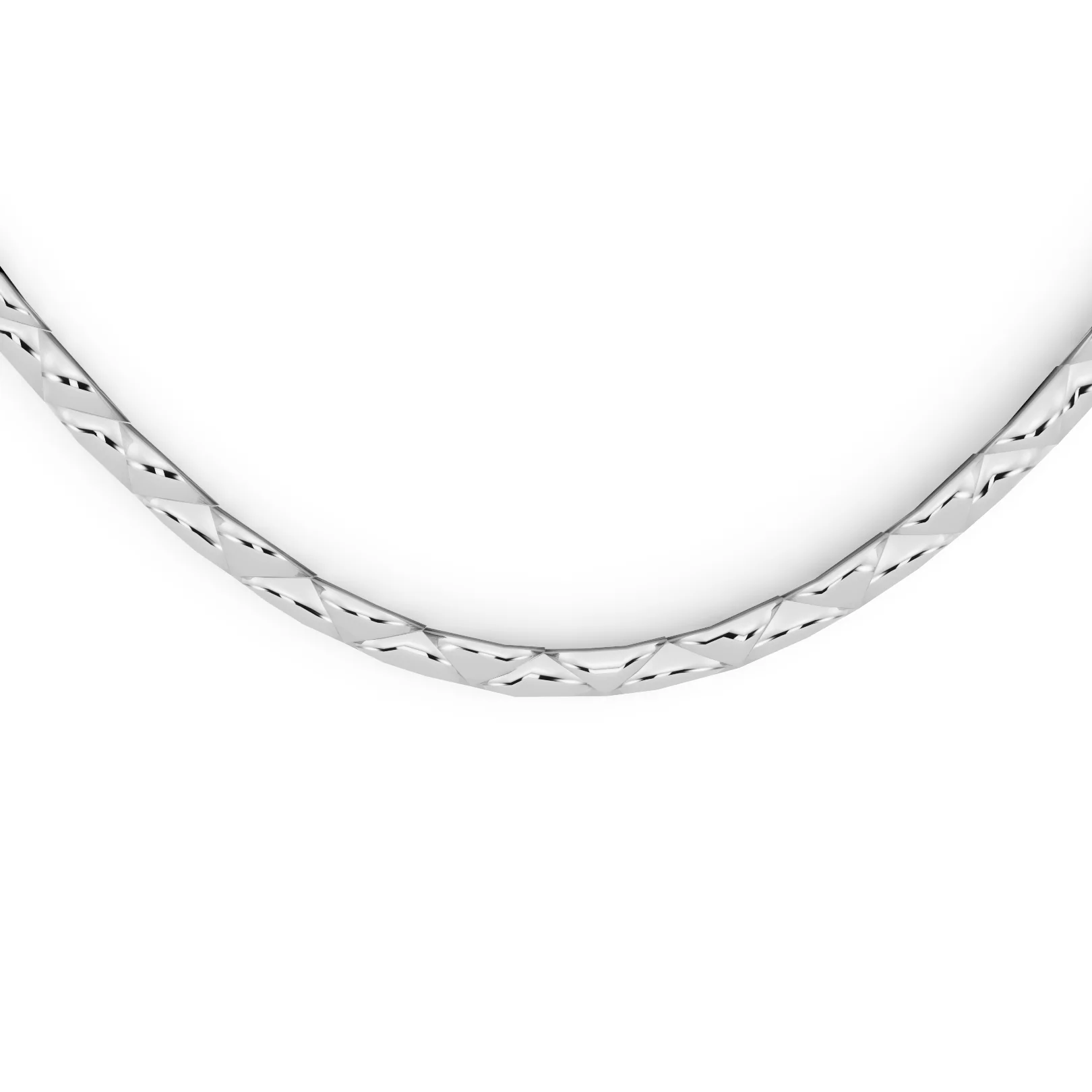 Curb Diamond Cut Chain, view 2 — House of Mina