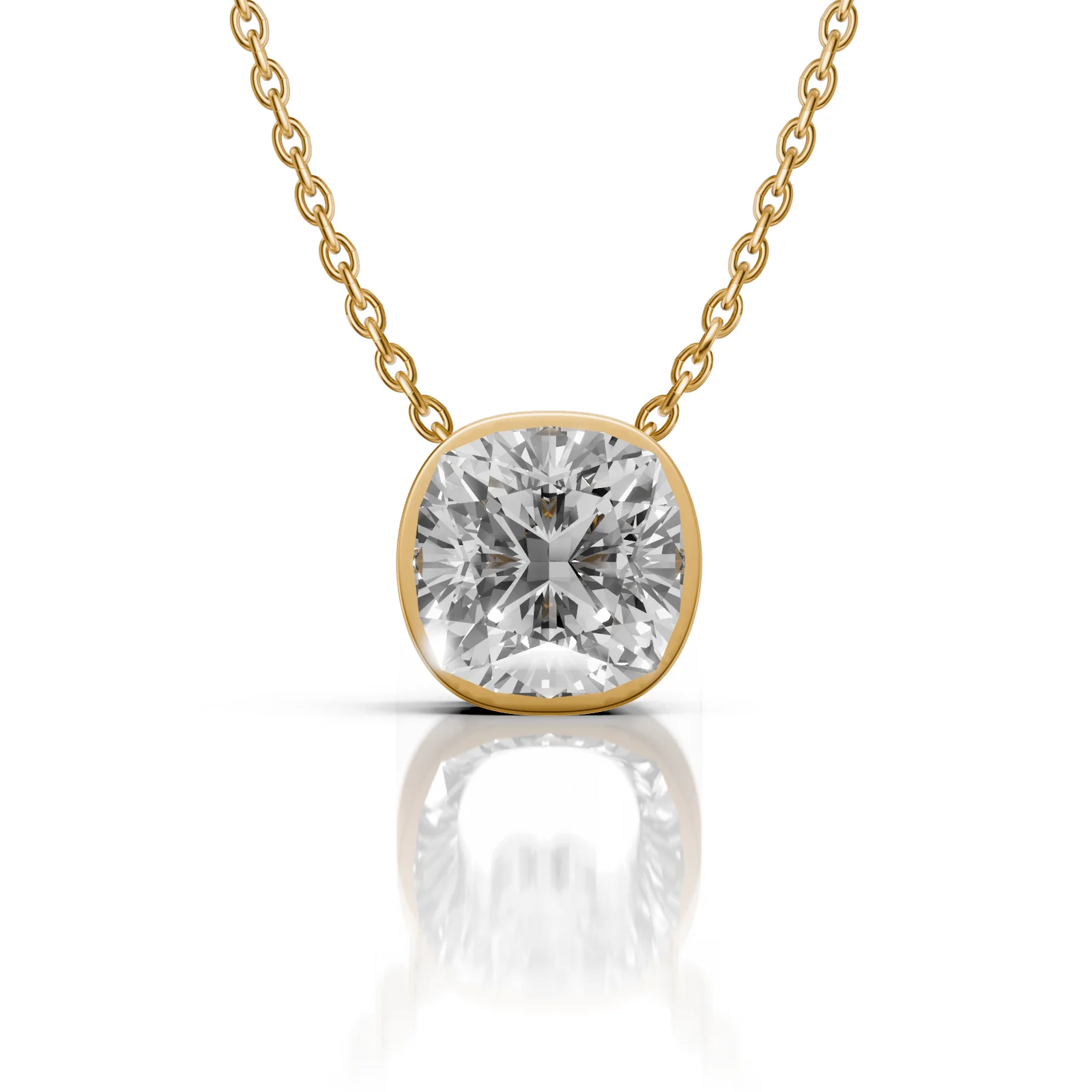 Cushion Cut Moissanite Pendant Necklace, view 1 — House of Mina