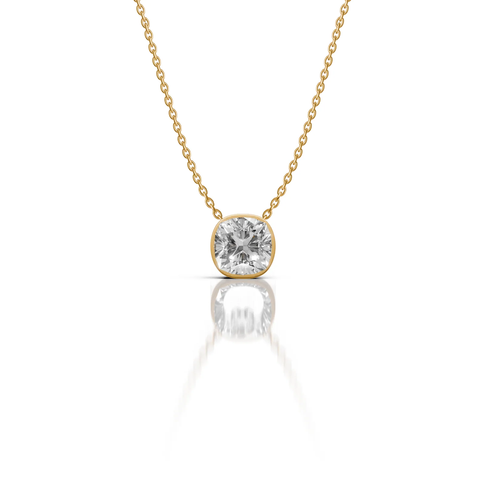 Cushion Cut Moissanite Pendant Necklace, view 3 — House of Mina