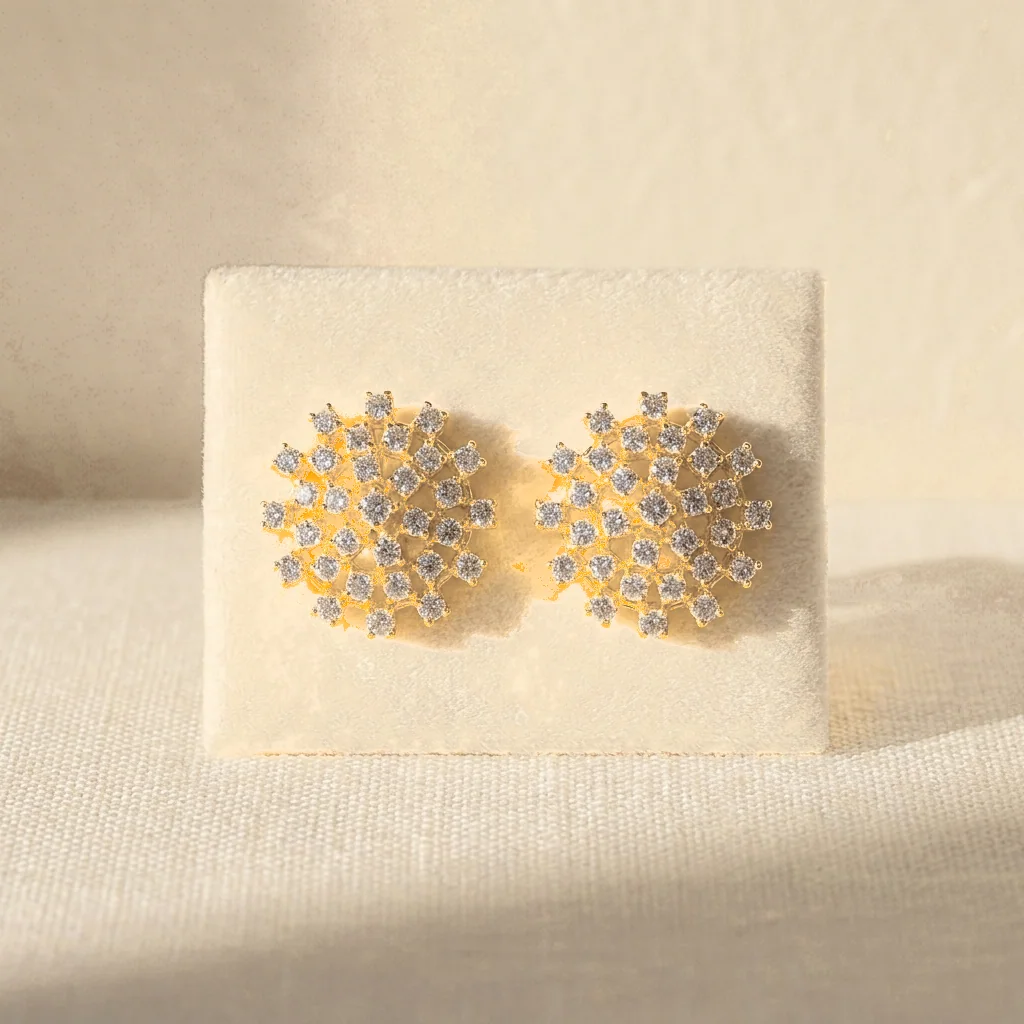Dahlia Starburst Cluster Studs, view 3 — House of Mina