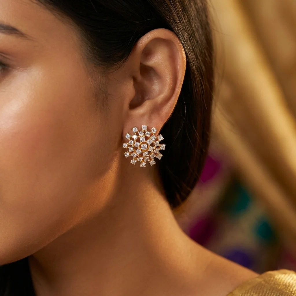 Dahlia Starburst Cluster Studs, view 4 — House of Mina