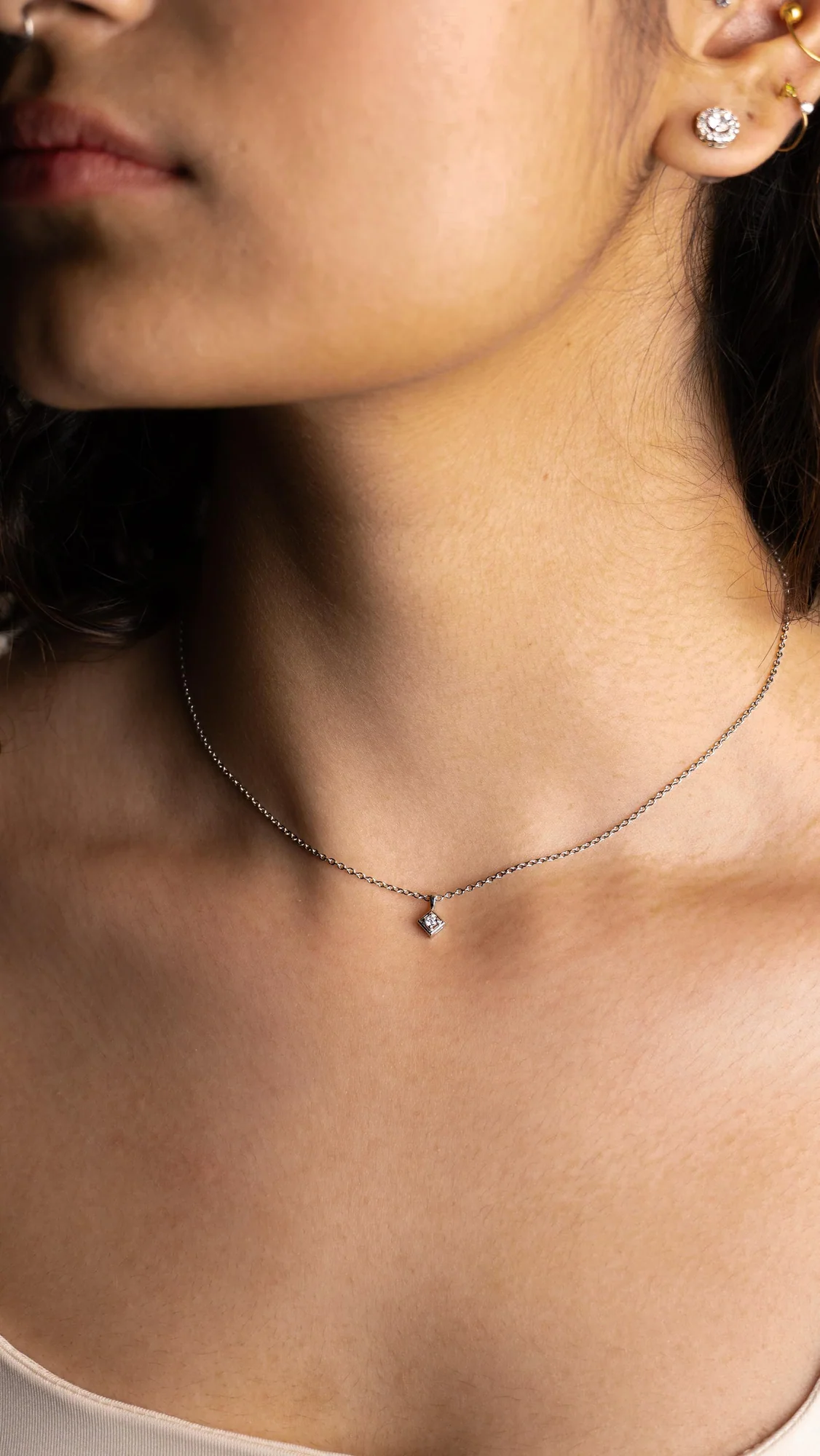 Dew Drop Pendant Necklace, view 3 — House of Mina