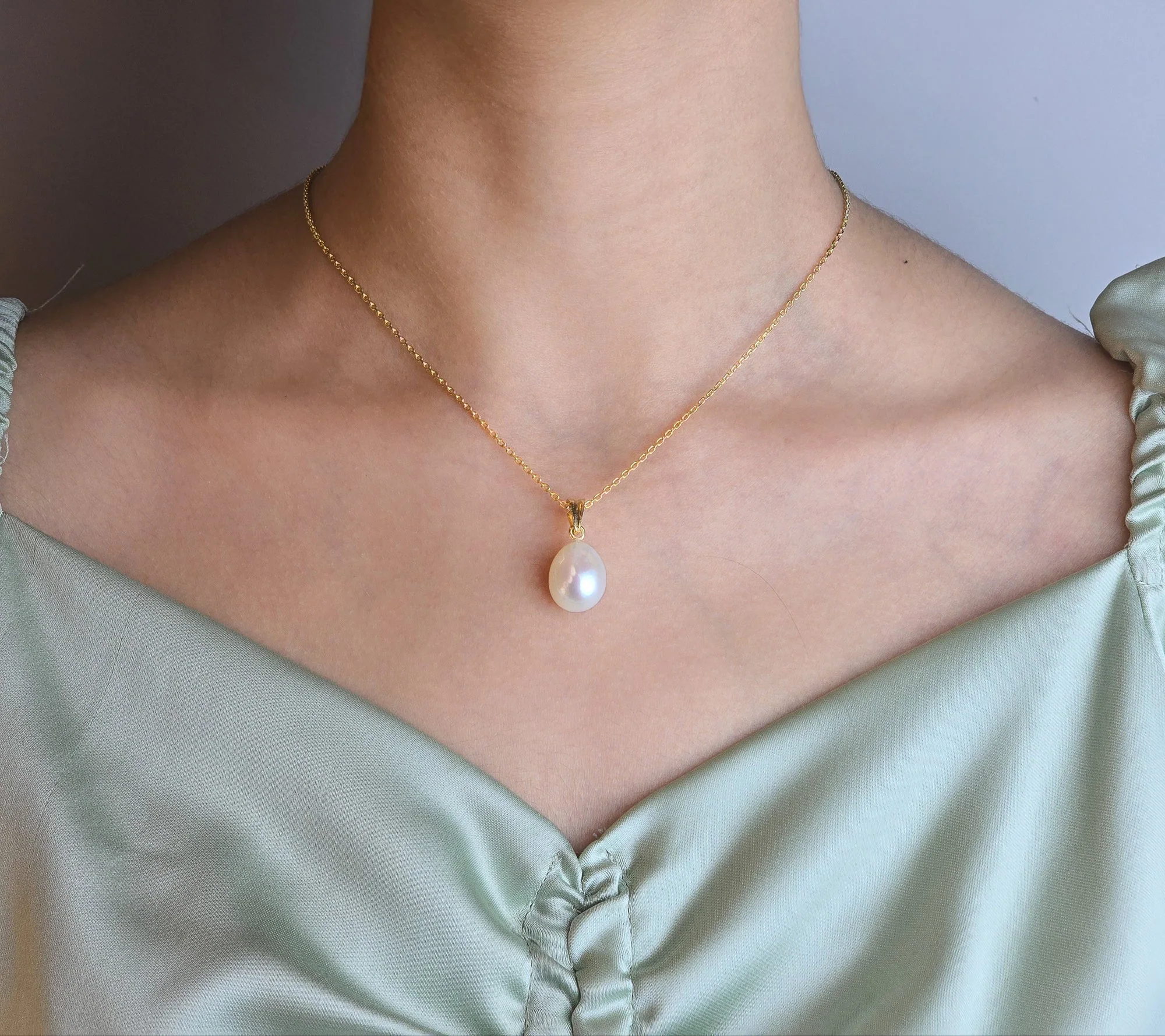 Drop Pearl Pendant, view 4 — House of Mina