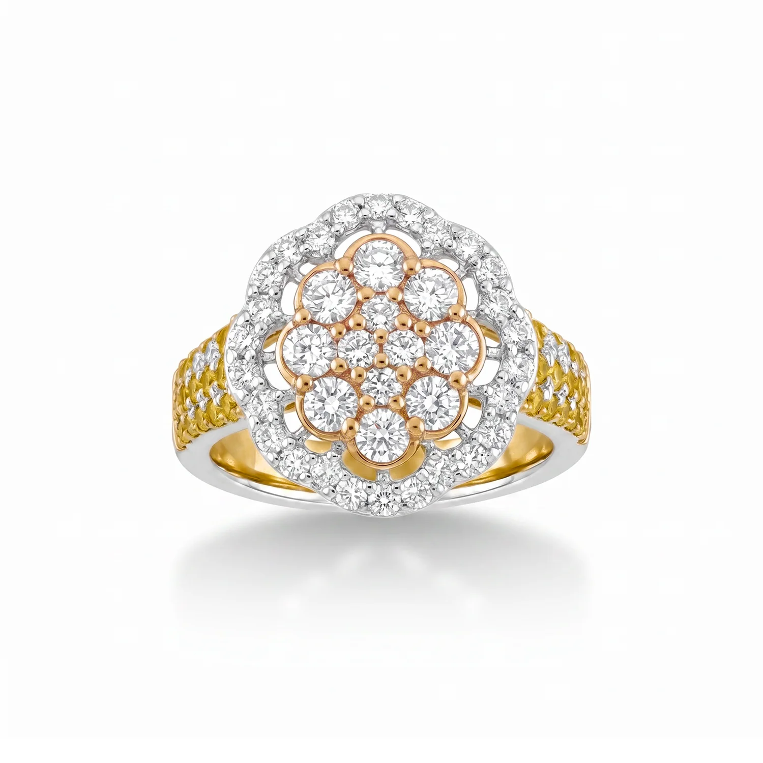 Elodie Floral Cocktail Ring, view 2 — House of Mina