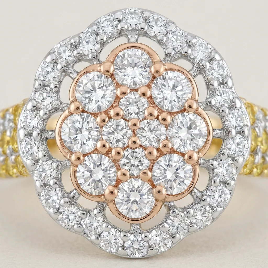 Elodie Floral Cocktail Ring, view 4 — House of Mina
