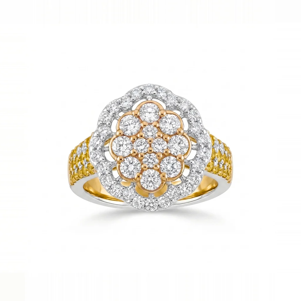 Elodie Floral Cocktail Ring, view 5 — House of Mina
