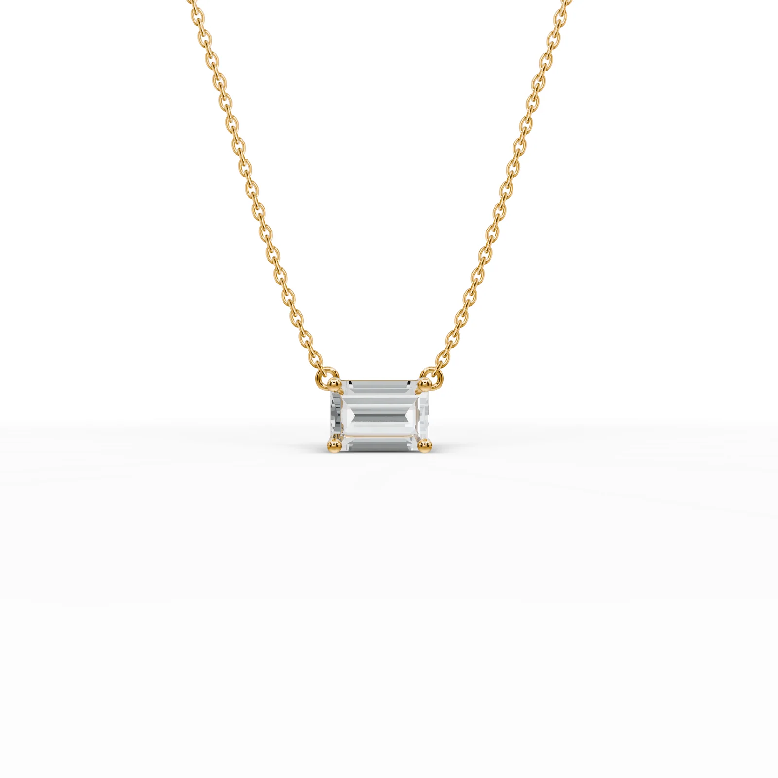 Emerald Cut Pendant Necklace, view 2 — House of Mina