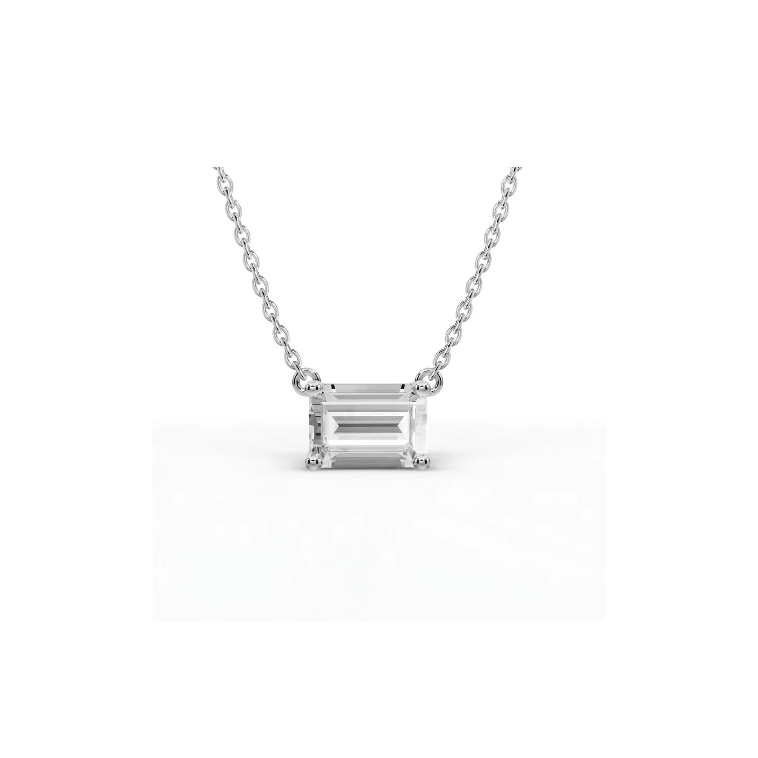 Emerald Cut Pendant Necklace, view 3 — House of Mina