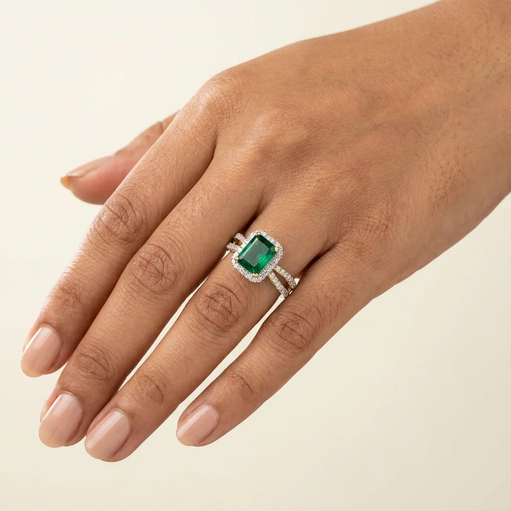 Emerald Cut Statement Ring — on hand