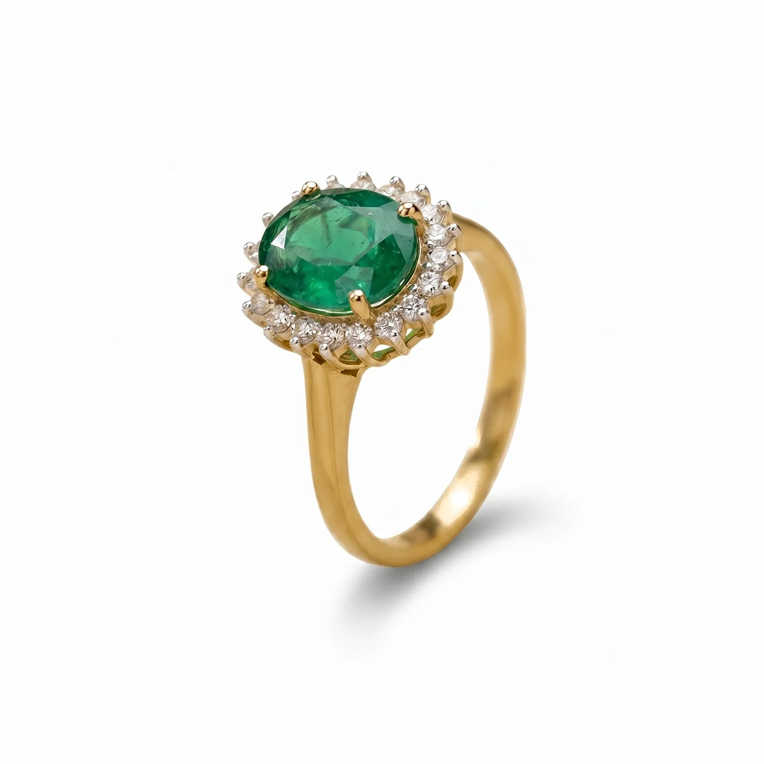 Emerald Halo Ring, view 2 — House of Mina