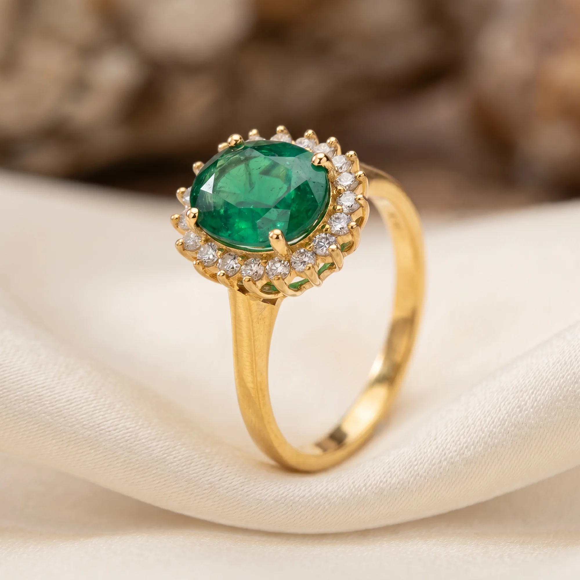 Emerald Halo Ring, view 4 — House of Mina