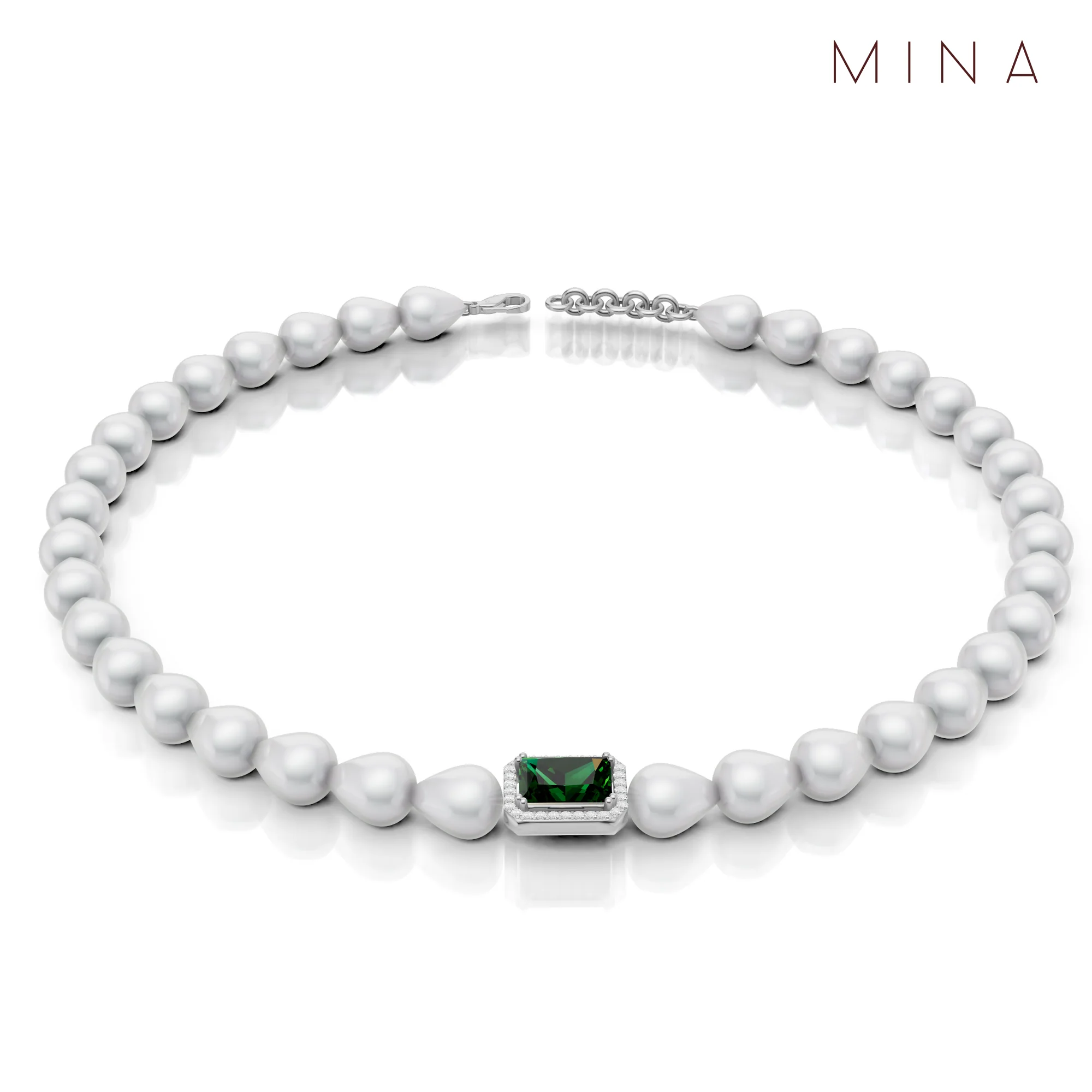 Pearl & Emerald Embrace, view 3 — House of Mina
