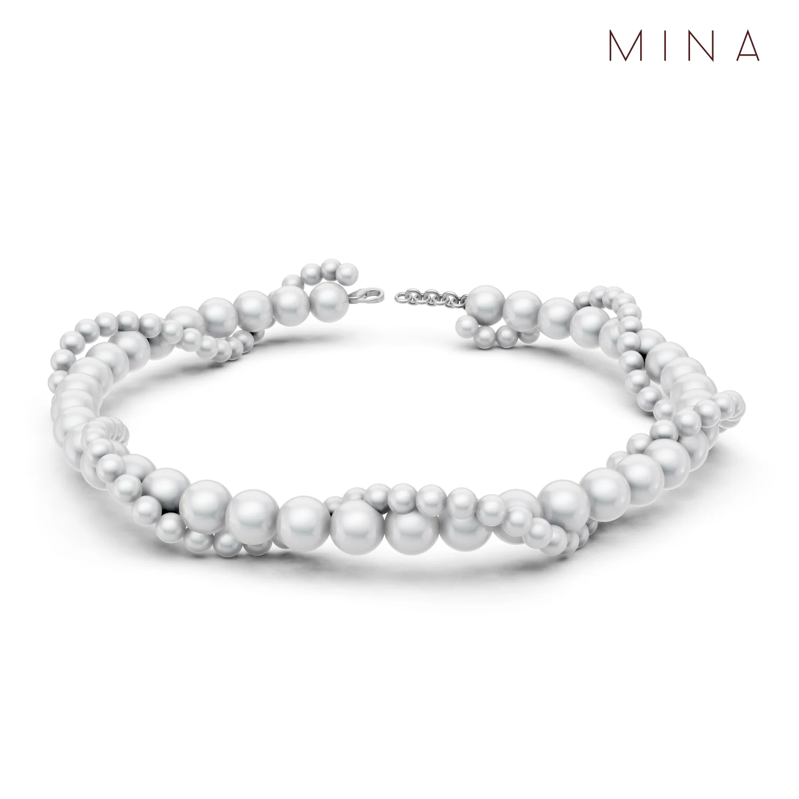 Entwined Pearl Necklace, view 3 — House of Mina