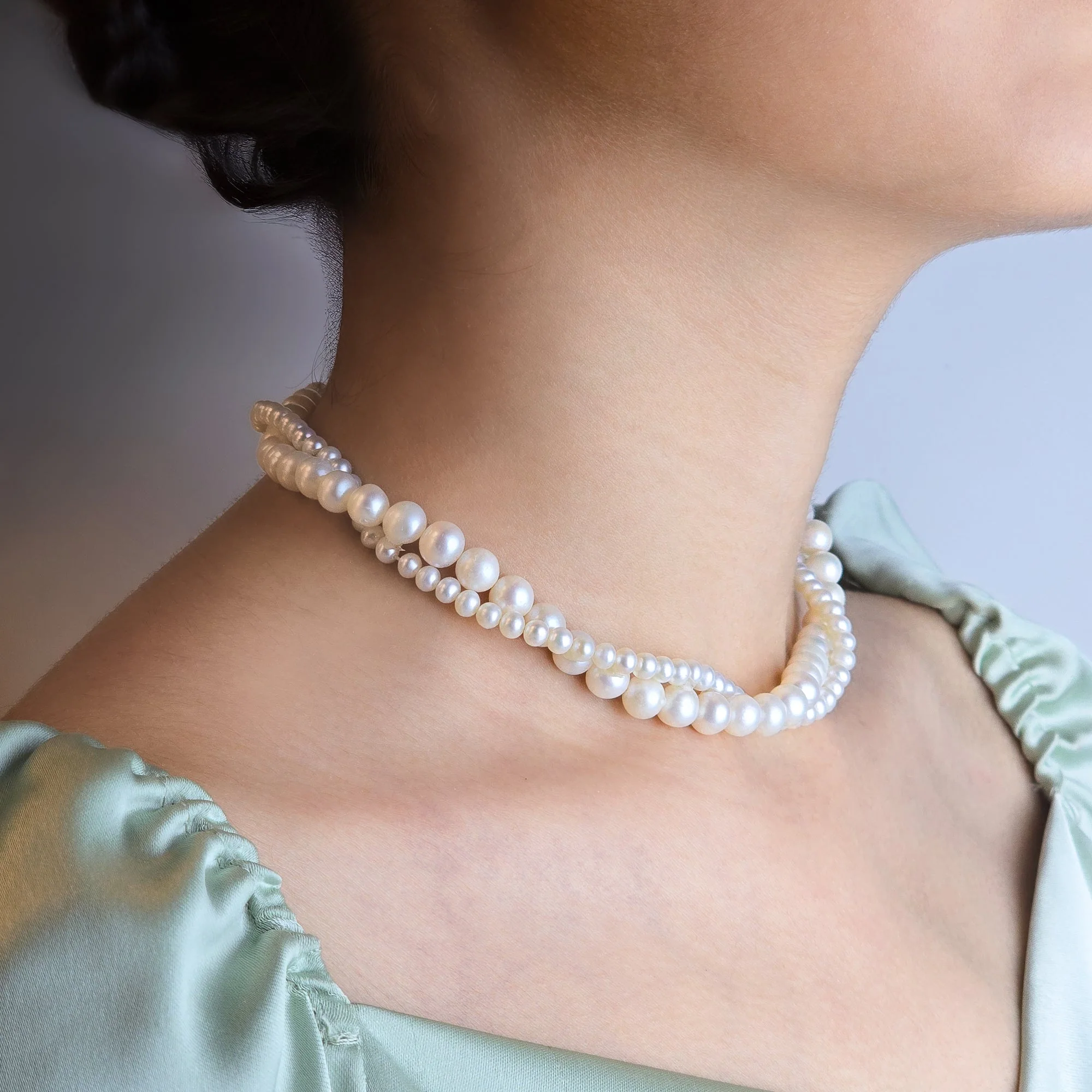 Entwined Pearl Necklace, view 4 — House of Mina