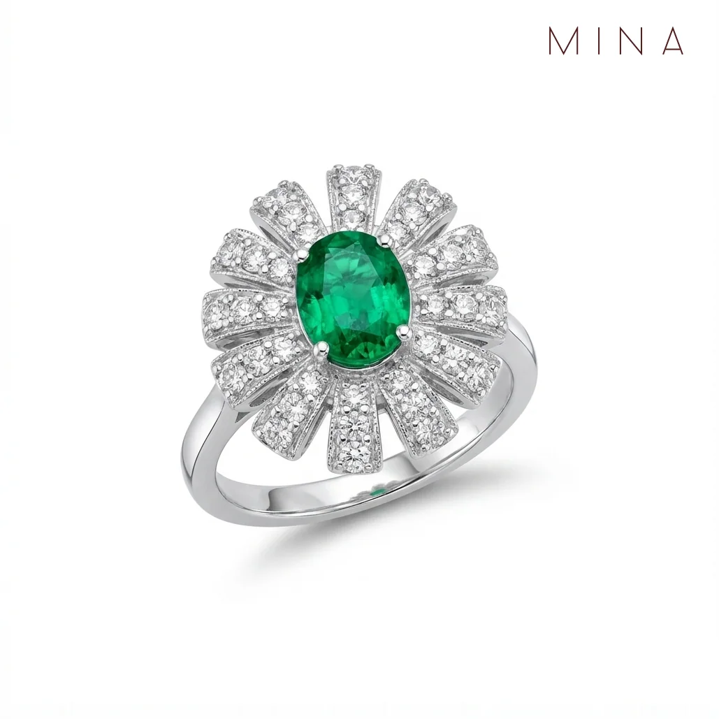 Esme Floral Ring, view 2 — House of Mina