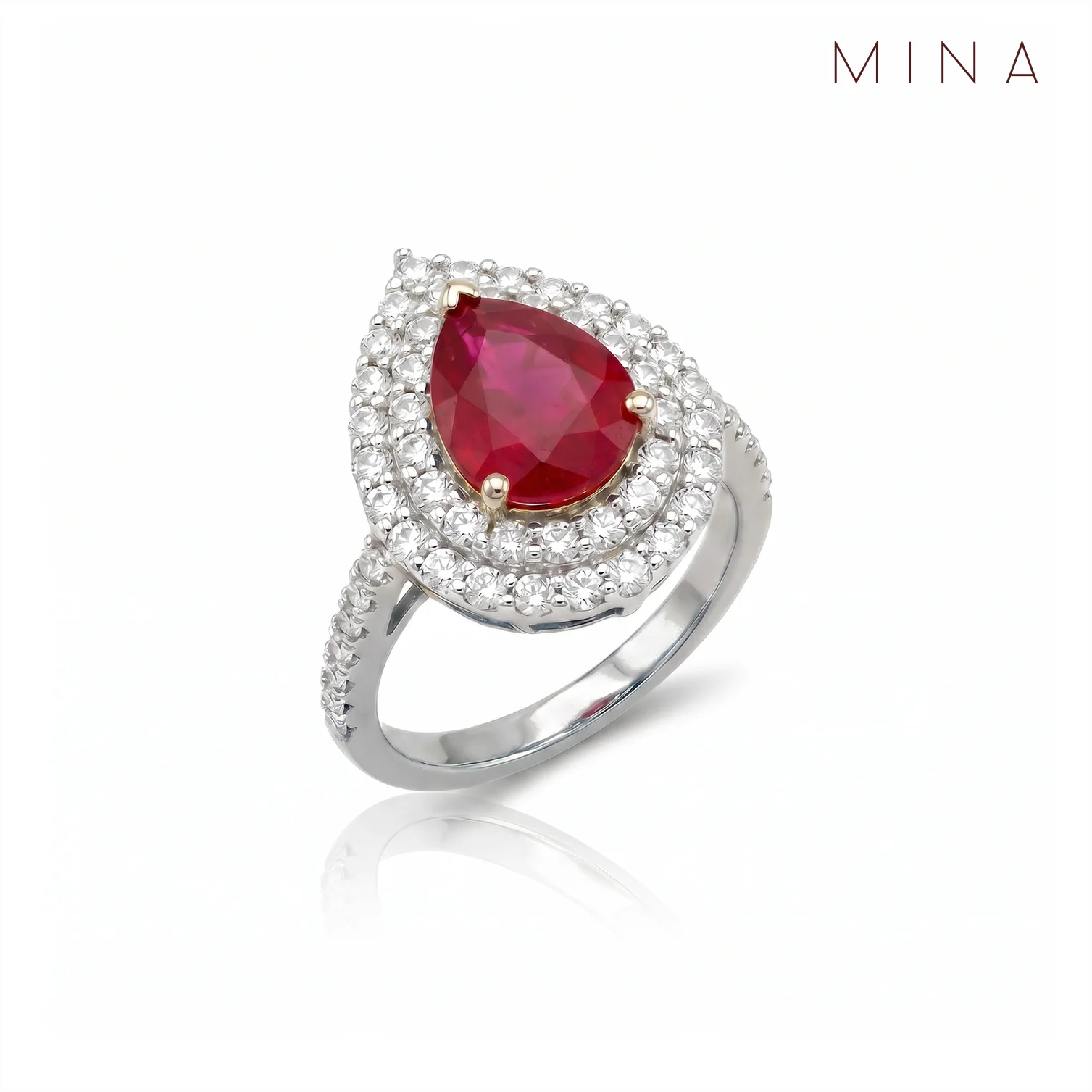 Ruby Double Halo Ring