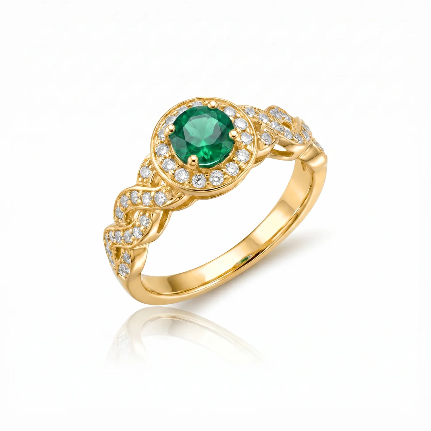 Ginevra Round Halo Ring, view 5 — House of Mina