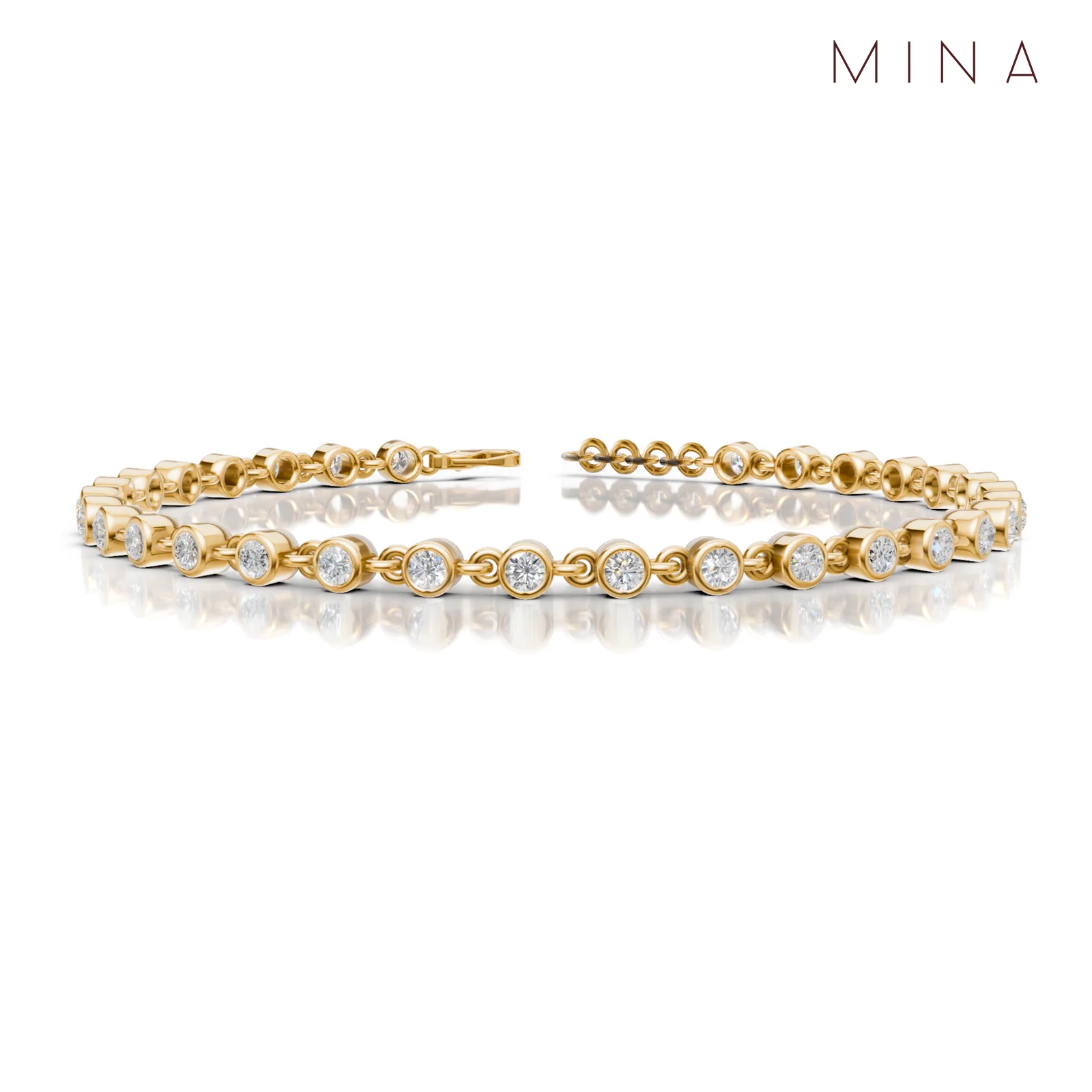 Gold Tennis Bracelet, view 1 — House of Mina