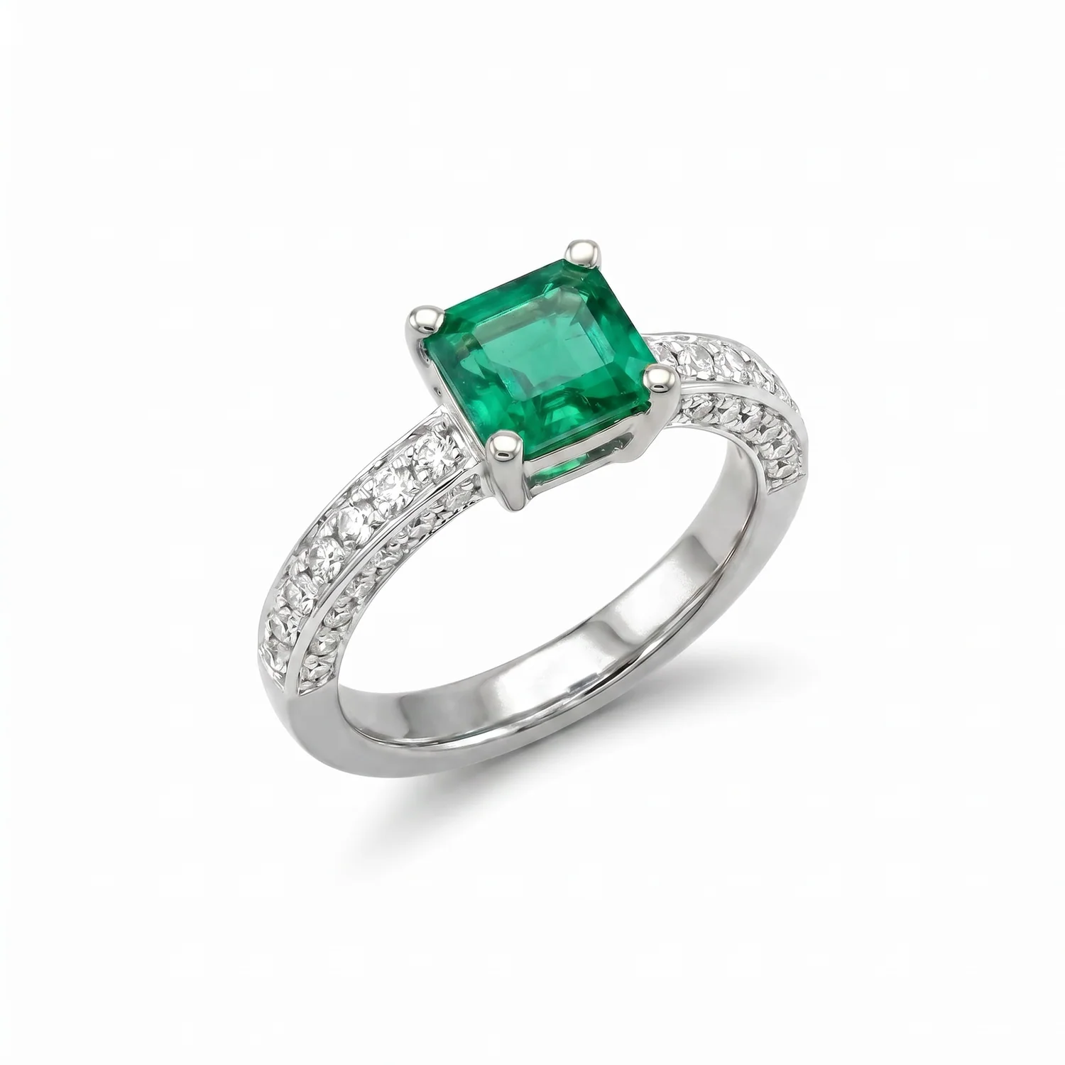 Pavé Emerald Ring